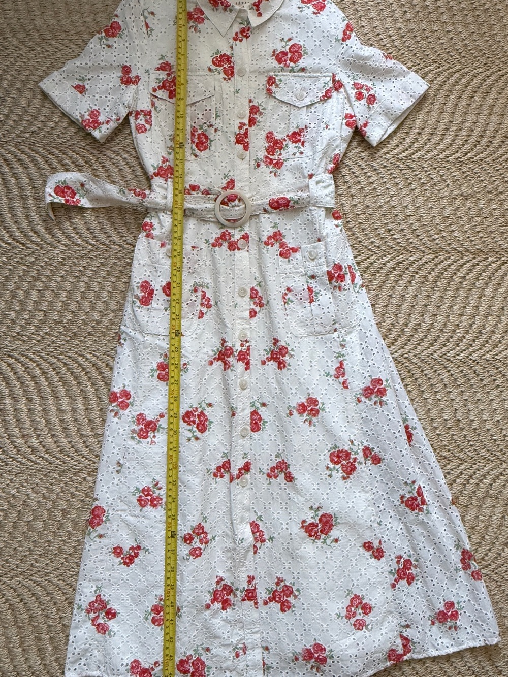 Sezane Raquel dress in Rosa Corail print - Picture 6 of 9